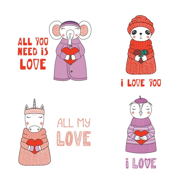 Sevimli hayvanlar kalpler holding