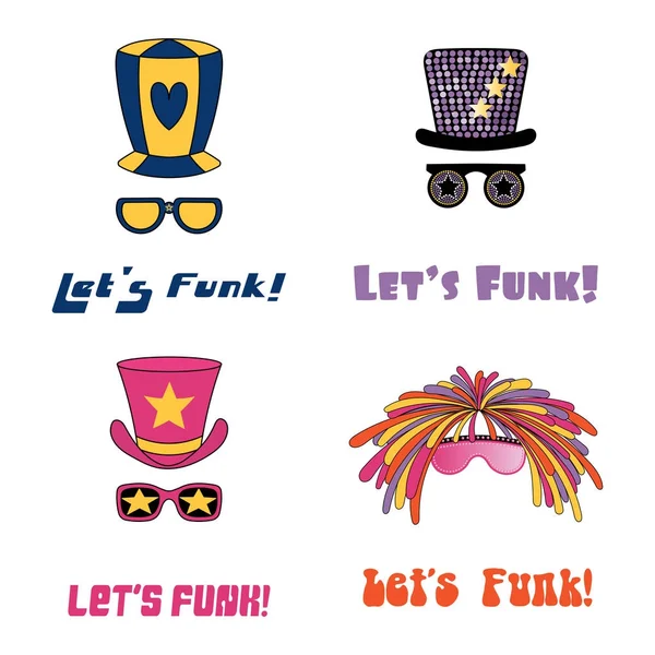 Funky hats and glasses — Stock Vector