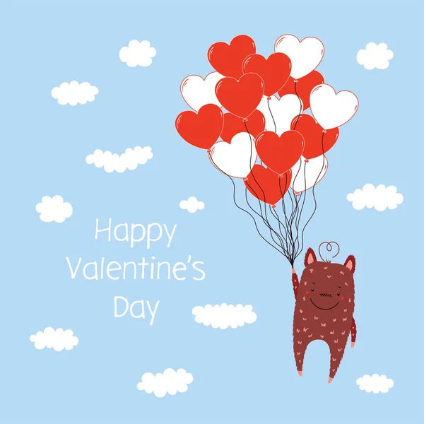 Милий монстр День святого Валентина вітальна листівка — стоковий вектор