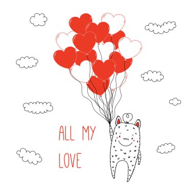  uzaylı canavar şeklinde Kalp balonlar ile