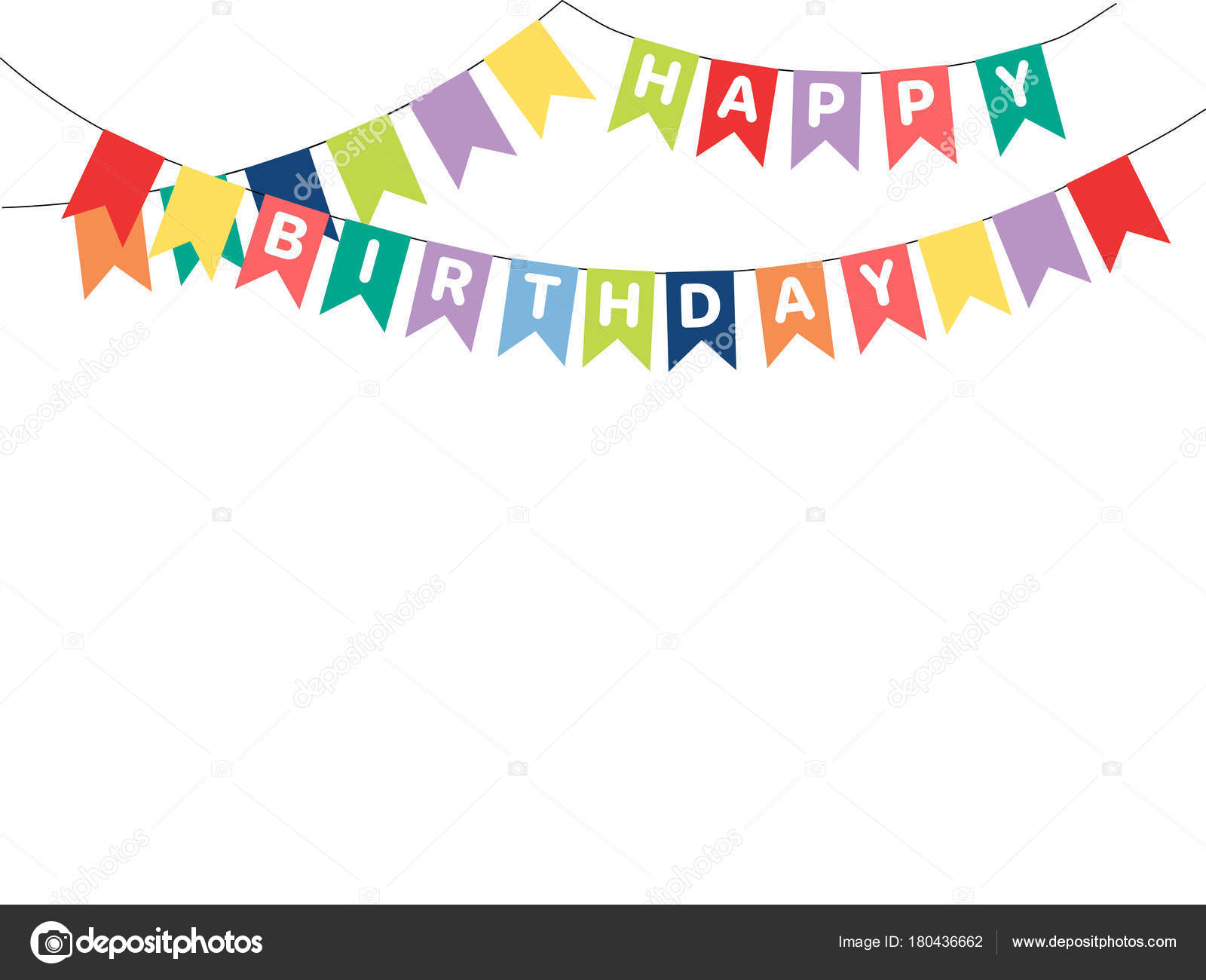 Hand Drawn Happy Birthday Letters Written Flags Vector Illustration Vector Image By C Maria Skrigan Vector Stock