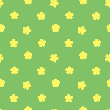 El çiçekleri ile seamless modeli yeşil arka planda, yaz, vektör, illüstrasyon kavramı çekilmiş. 