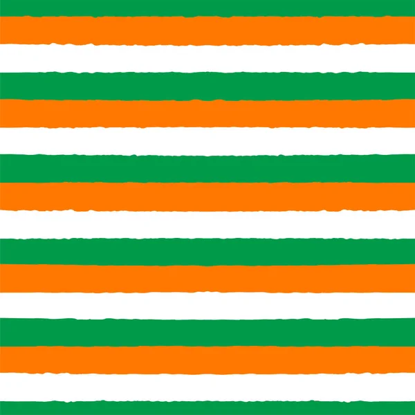 Patrón Sin Costura Dibujado Mano Con Rayas Blancas Anaranjadas Verdes — Archivo Imágenes Vectoriales