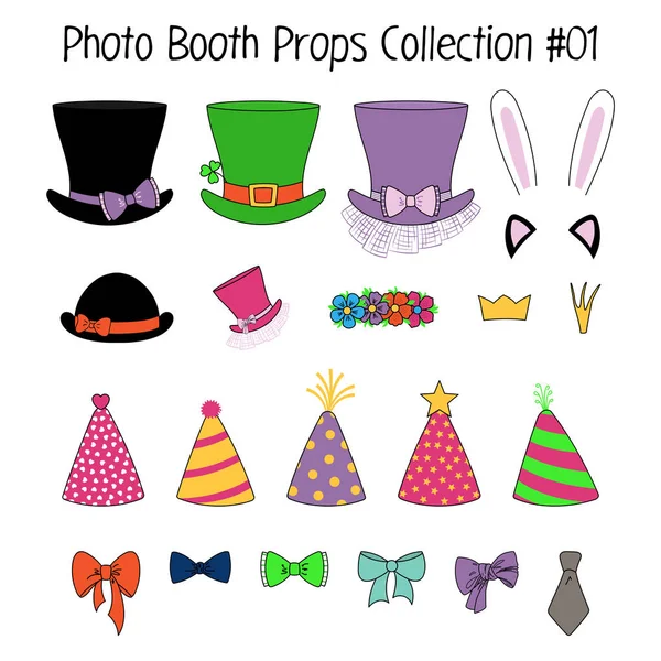 Set Van Hand Getrokken Cartoon Foto Stand Props Met Hoge — Stockvector