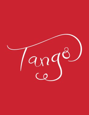 alıntı tango yazılı kırmızı arka plan, vektör, illüstrasyon el ile tebrik kartı