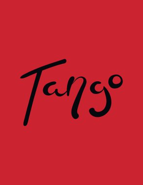 alıntı tango yazılı kırmızı arka plan, vektör, illüstrasyon el ile tebrik kartı