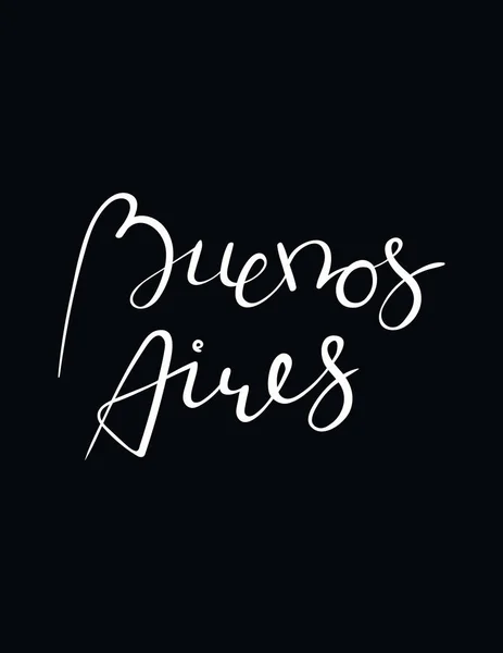 Grußkarte Mit Handgeschriebenem Tango Zitat Buenos Aires Spanisch Auf Schwarzem — Stockvektor