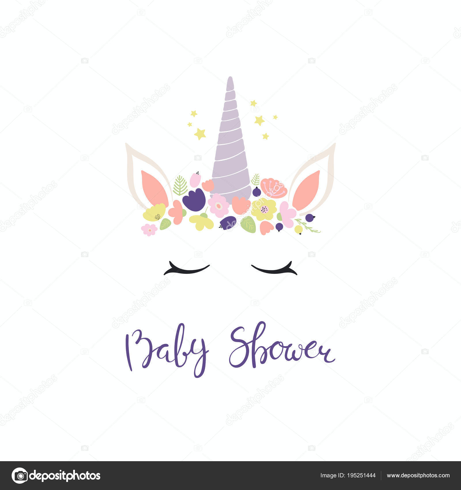Mano Dibuja Lindo Unicornio Divertido Cara Pastel Decoracion Con Mano Dibuja Lindo Unicornio Divertido Cara Pastel Decoracion Con