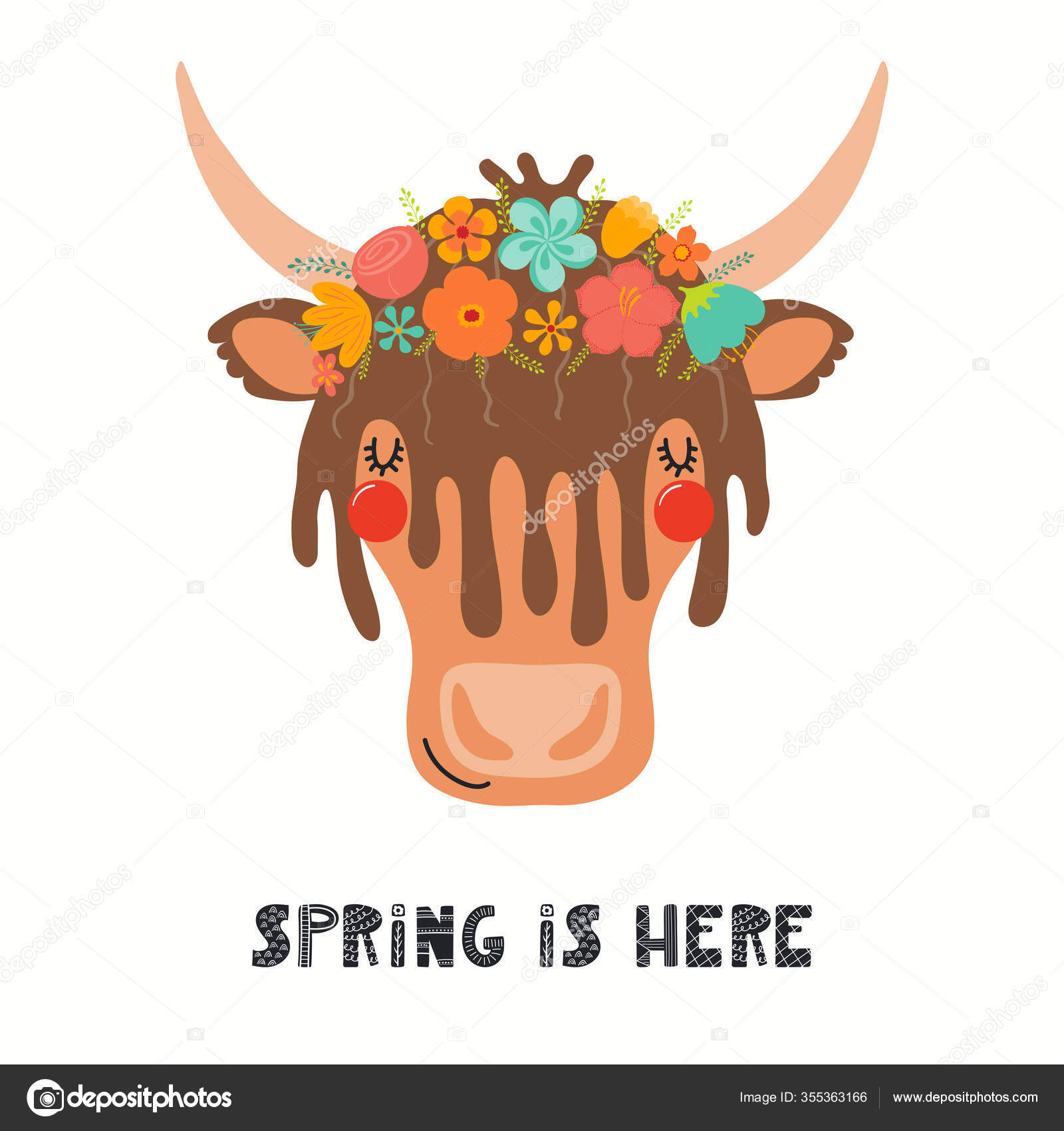 Download 30 Cow Flower Crown Vector Images Free Royalty Free Cow Flower Crown Vectors Depositphotos