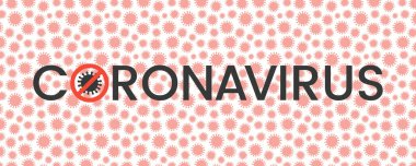 Coronavirus 'a virüs sembolleri ve dur işareti gönder. Vektör çizimi. Covid-19 koruma, önleme. Coronavirüs salgını konsepti. 