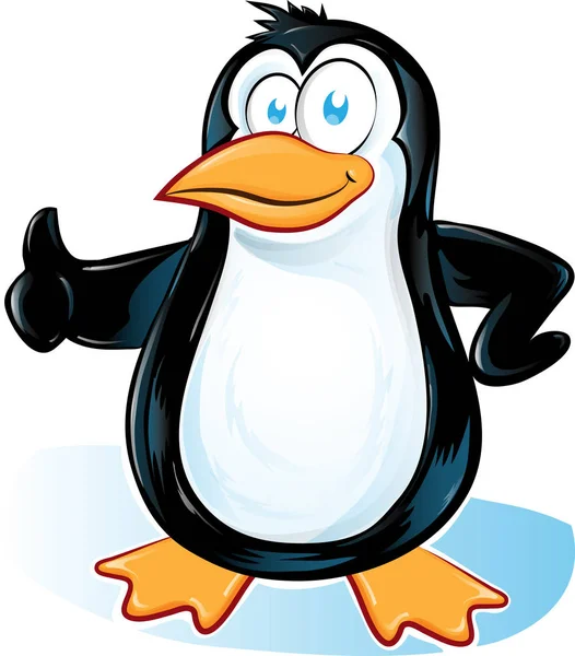 Dibujos animados pinguin sobre fondo blanco — Vector de stock