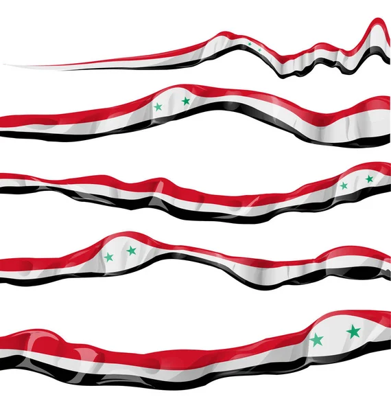 Colección bandera syria horizontal sobre fondo blanco — Vector de stock