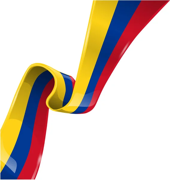 Bandera de cinta colombia sobre fondo blanco — Vector de stock