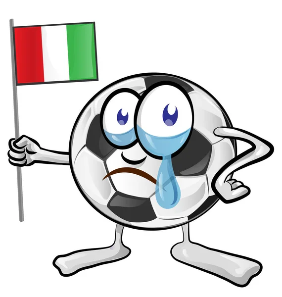 Fußball-Karikatur mit italienischer Flagge — Stockvektor