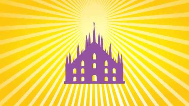 Milan Catedral Diseño Ilustración — Vídeos de Stock