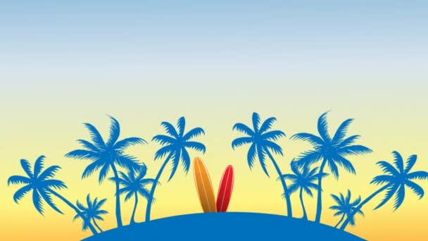 Surfboard Background Sky Background — Stock Video