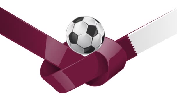 Futbol Toplu Katar Bayrağı — Stok video