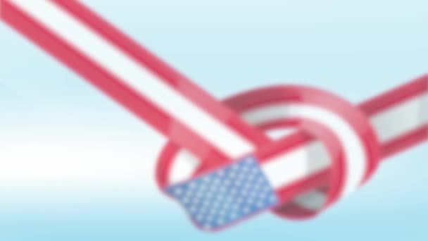 Usa Election Day Ribbon Flag Sky Background — Stock Video