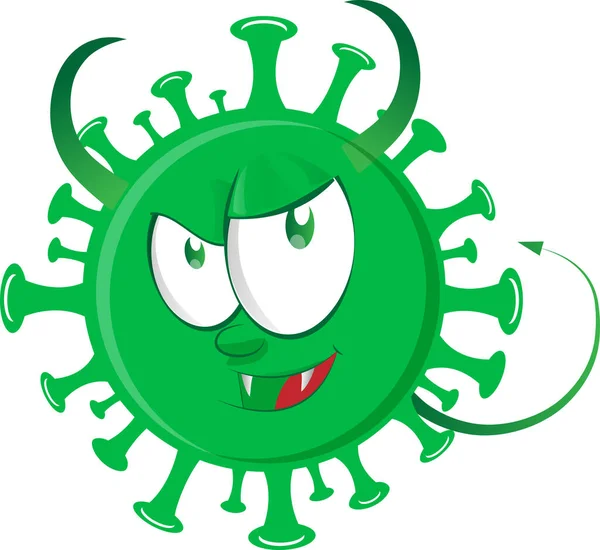 Stoppt Den Bösen Coronavirus Cartoon — Stockvektor