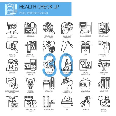 Health Check up , Thin Line and Pixel Perfect Icons clipart