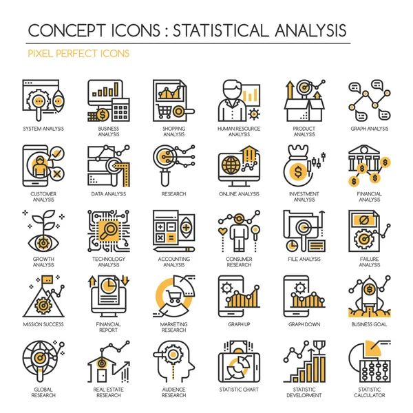 Ícones estatísticos e de análise — Vetor de Stock