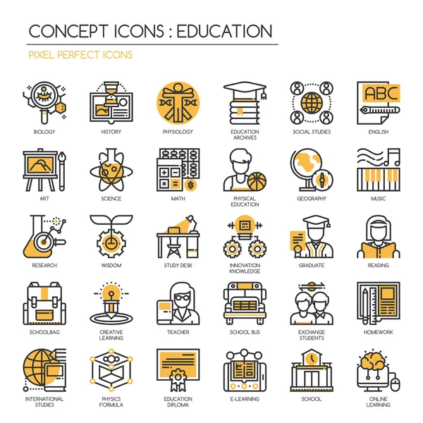 Educação Ícones de linha fina —  Vetores de Stock