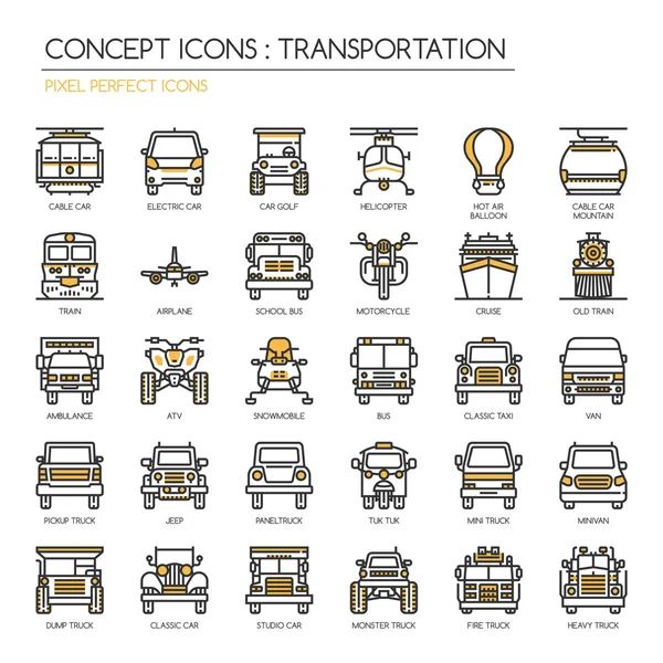Transporte Thin Line iconos — Vector de stock