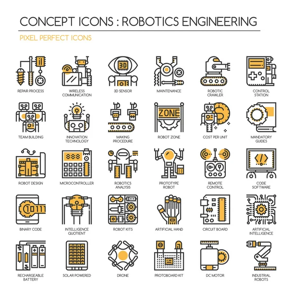 Robotics engineering ikoner — Stock vektor