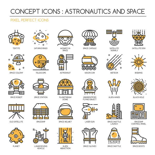 Ikon Astronautika dan Ruang Angkasa Stok Ilustrasi 