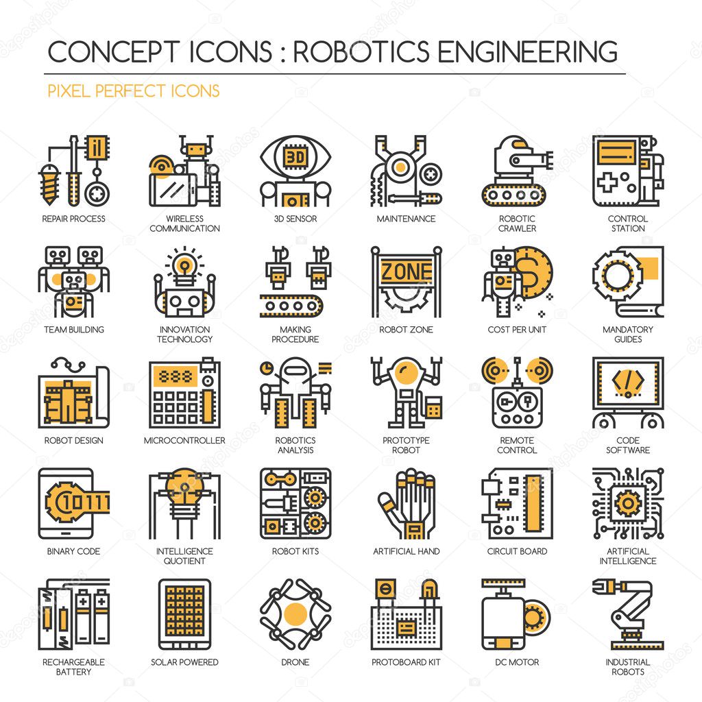 Robotics engineering icons