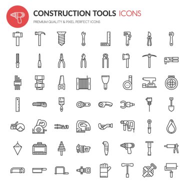 İnşaat ve onarım araçları Icons set 