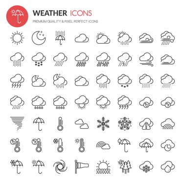 Hava, doğa Icons set