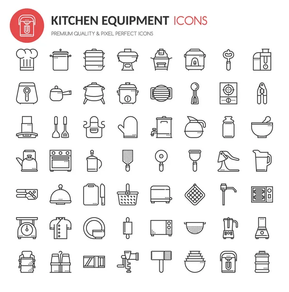 Kuchnia i cequipment ikony — Wektor stockowy