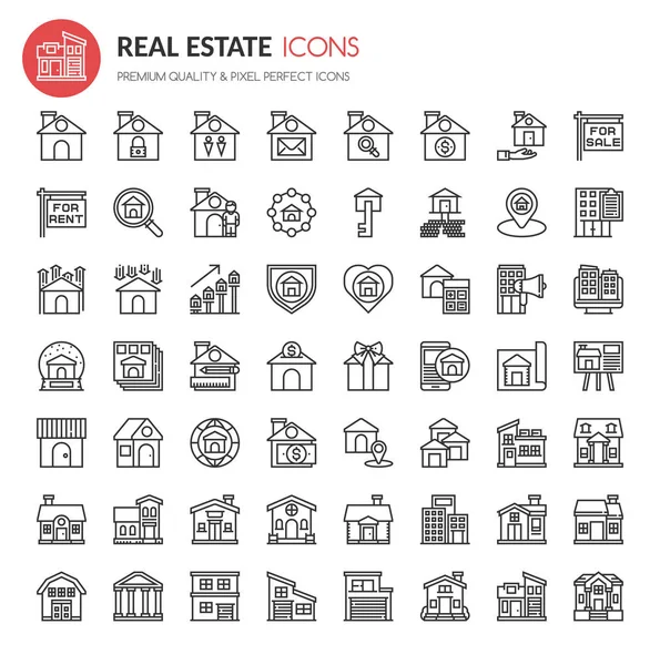 Conjunto de iconos inmobiliarios — Archivo Imágenes Vectoriales
