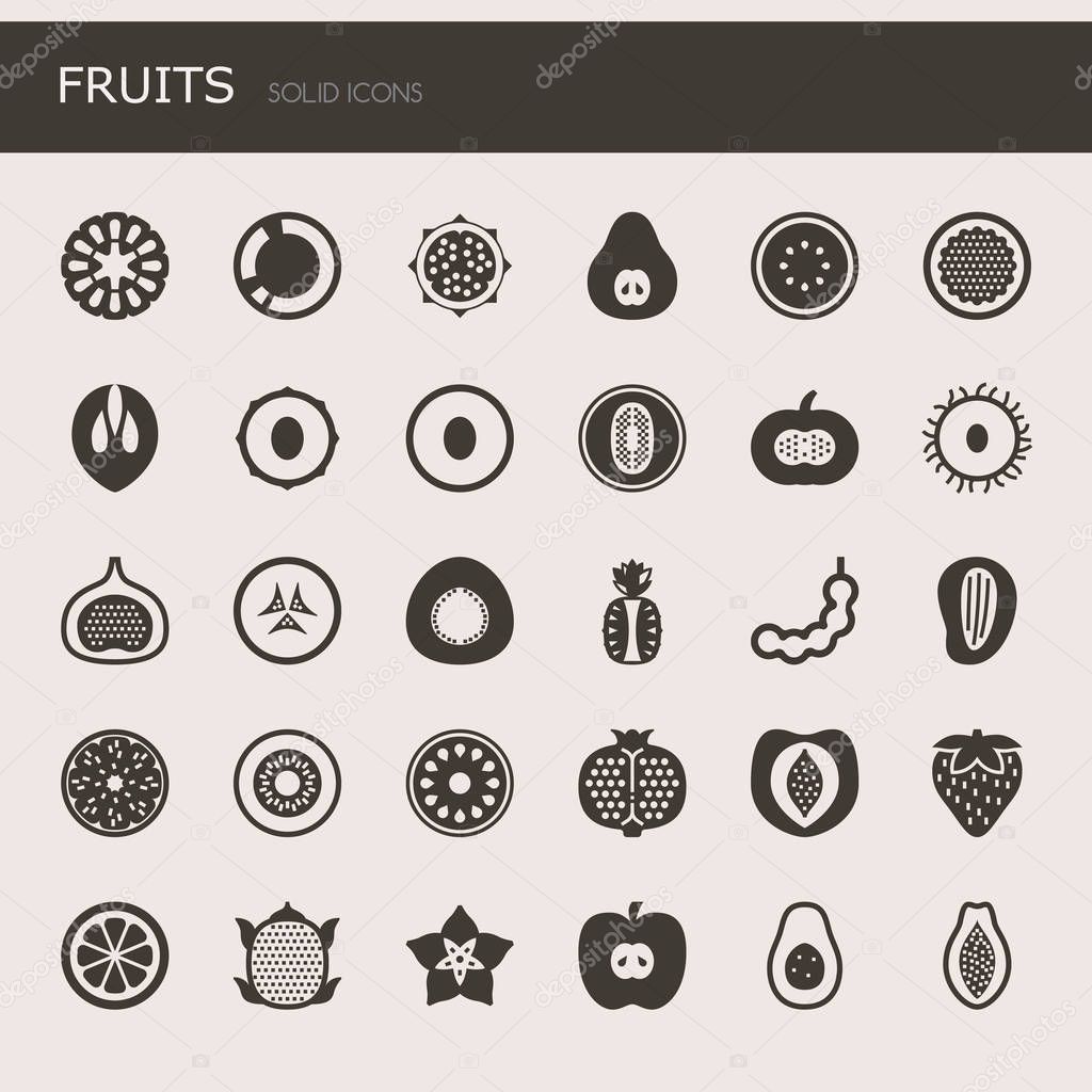 Fruits  , Thin Line and Pixel Perfect Icons