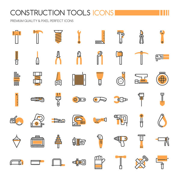 Construction tools , Thin Line and Pixel Perfect Icons