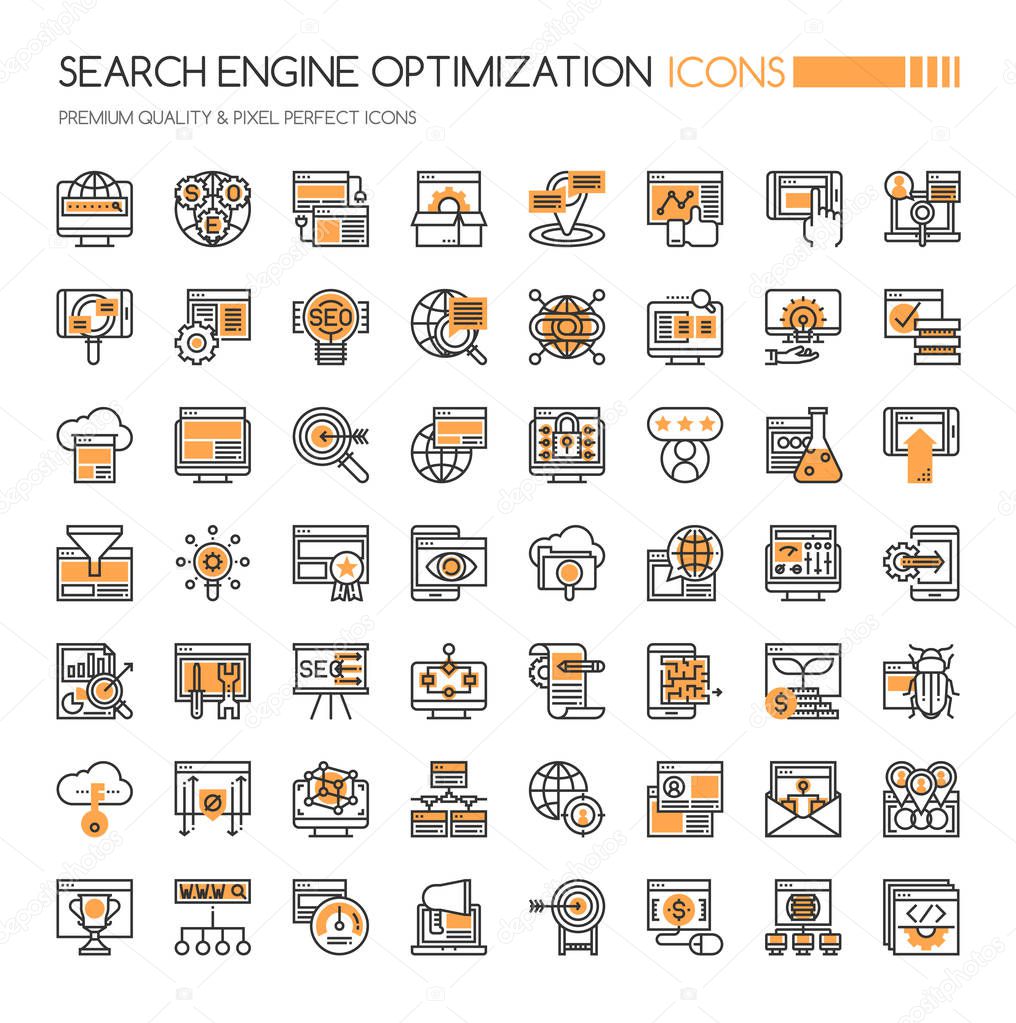 Search Engine Optimization Icons, Thin Line and Pixel Perfect Ic