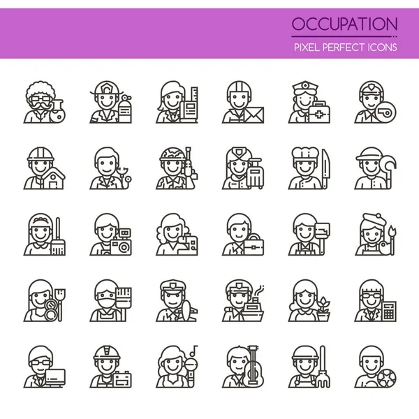 Occupation Elements , Thin Line and Pixel Perfect Icon — Stock Vector