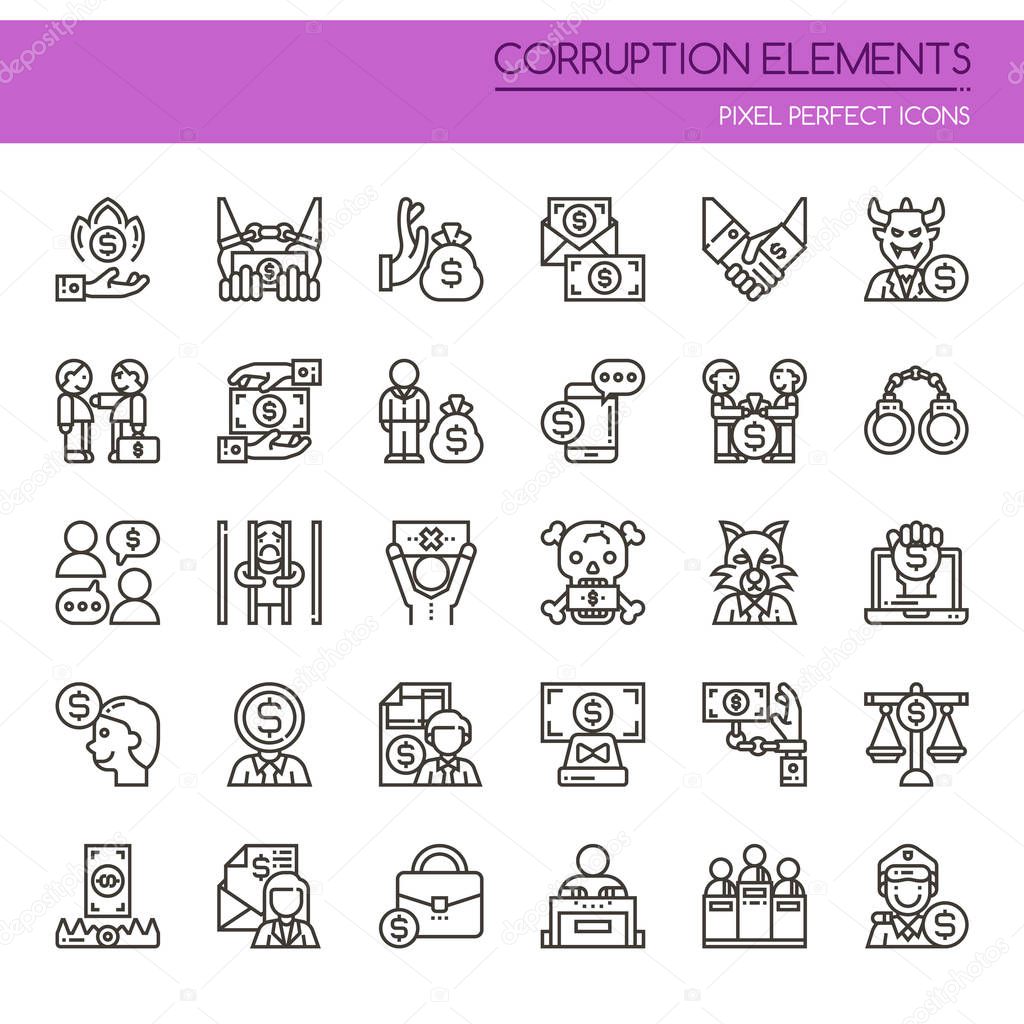 Corruption Elements , Thin Line and Pixel Perfect Icon