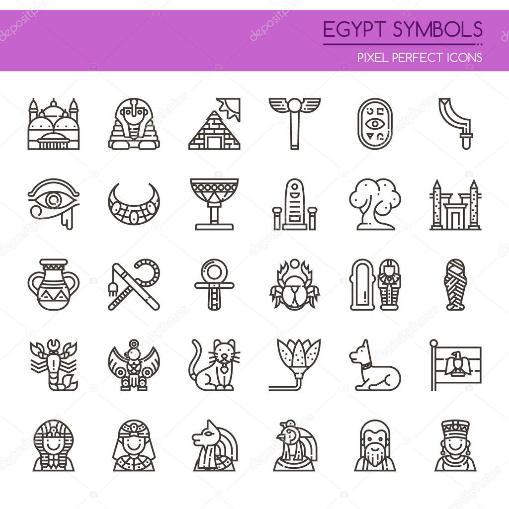 Egypt Symbols , Thin Line and Pixel Perfect Icon