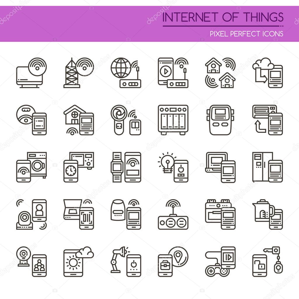 Internet Of Things , Thin Line and Pixel Perfect Icon