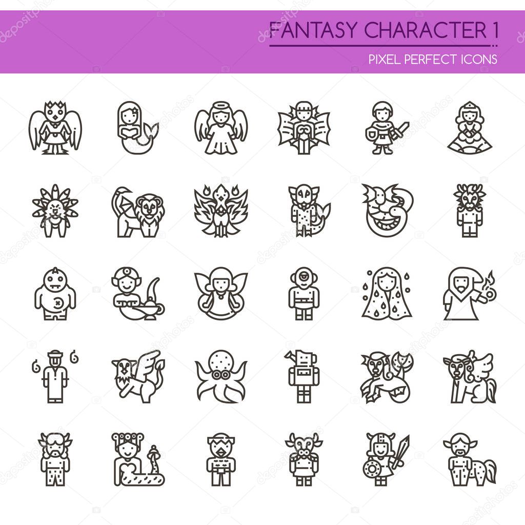 Fantasy Character 1 , Thin Line and Pixel Perfect Icon