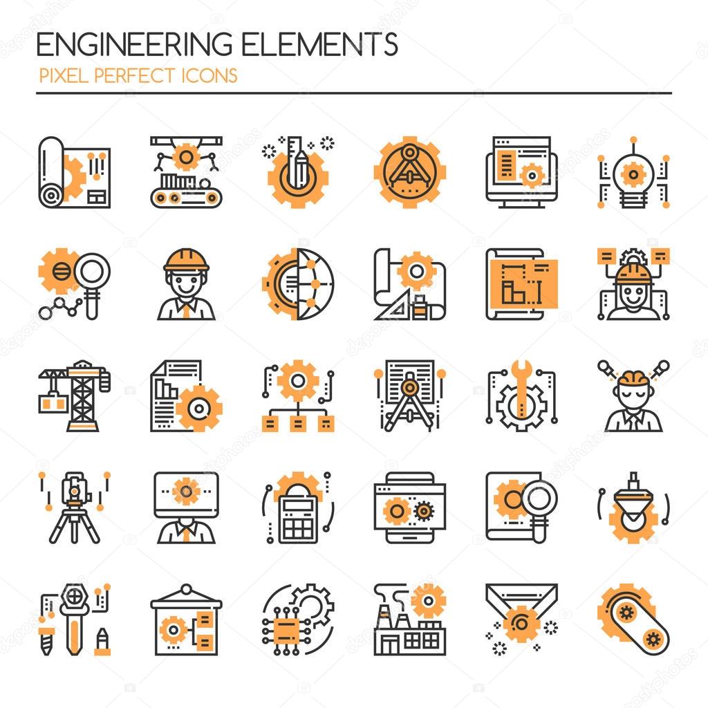 Engineering Elements , Thin Line and Pixel Perfect Icon