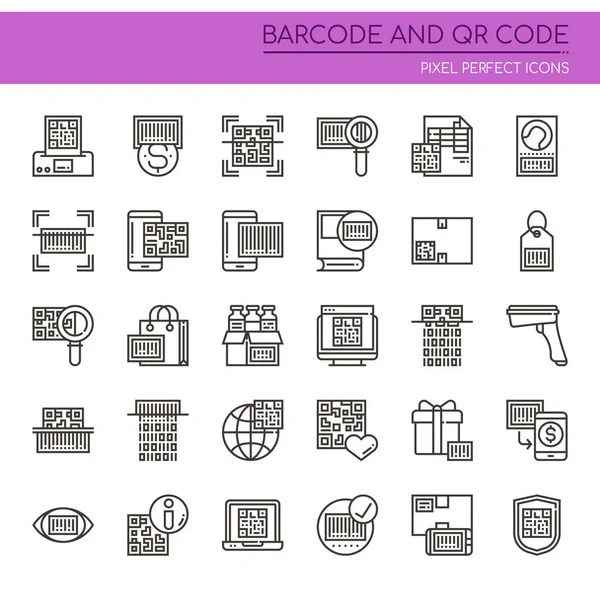 Код Barcode and Qr, Thin Line and Pixel Perfect Icon — стоковий вектор