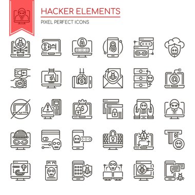 Hacker Elementleri, İnce Hat ve Piksel Mükemmel Simge