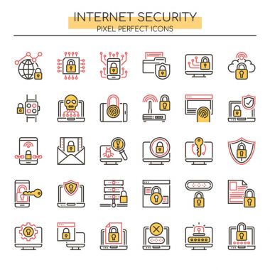 İnternet Güvenliği, İnce Hat ve Piksel Mükemmel Simge
