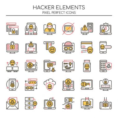 Hacker Elementleri, İnce Hat ve Piksel Mükemmel Simge