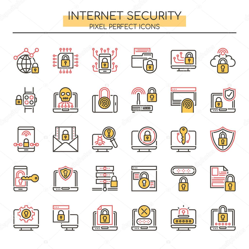 Internet Security , Thin Line and Pixel Perfect Icon