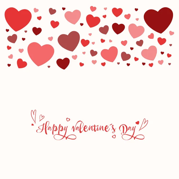 Background Valentine Day Happy Valentine Day Horizontal Hearts Red Color — Stock Vector