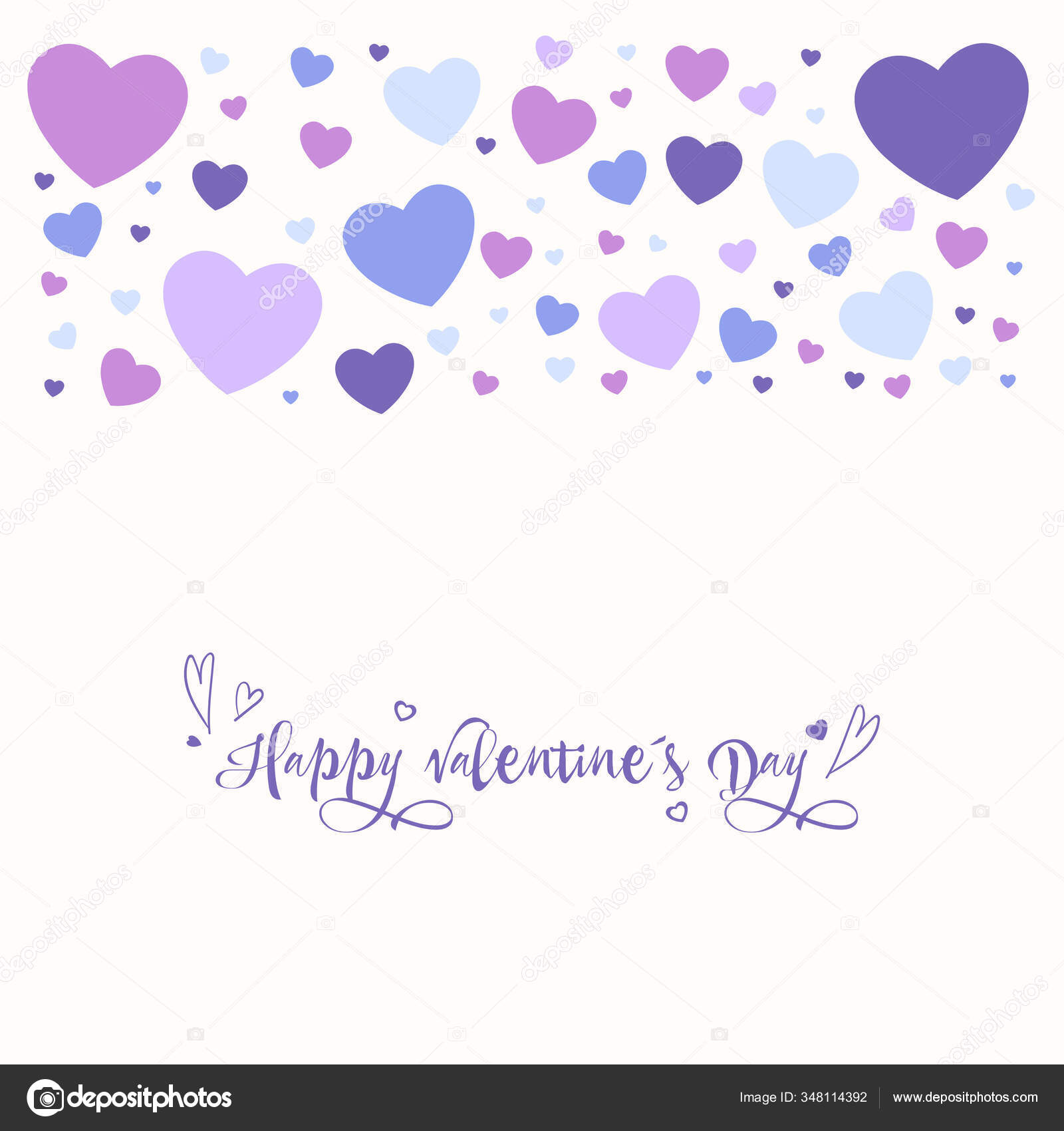 バレンタインデーの背景 ハッピーバレンタインデー 水平の心 Purple Vectorイラスト ストックベクター C Molis